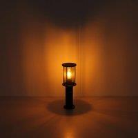 Globo Grasey pillar light, height 45 cm, black, stainless steel, IP54