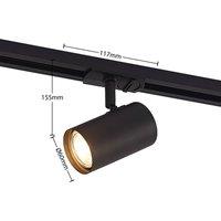 Lindby single-circuit track lighting system Linaro, GU10, 3-bulb, black