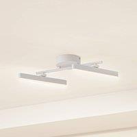 Lindby Eldrin LED spotlight, white, 2-bulb, batten light