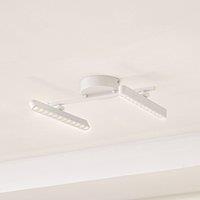 Lindby LED spotlight Eldrin, white, 2-bulb, light points