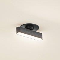 Lindby Eldrin LED recessed light, black, batten light, 13.1cm