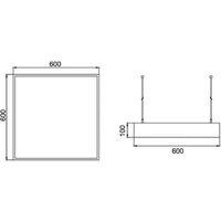 BRUMBERG LED pendant Biro Square, DALI dimmable, silver, 4000K