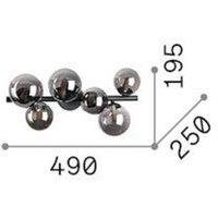 Ideallux Ideal Lux Perlage ceiling light, smoke grey, glass, 6-bulb