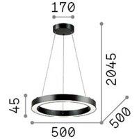 Ideallux Ideal Lux LED hanging light Oracle, black, 3,000 K, 50 cm