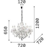 Ideallux Ideal Lux chandelier Florian chrome-coloured, crystal, 12flg.