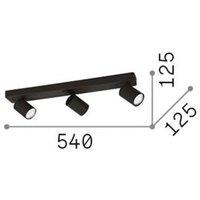 Ideallux Ideal Lux Rudy Round downlight, black, 3-bulb, metal