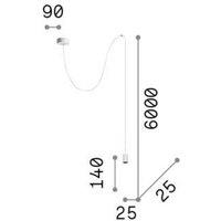 Ideallux Ideal Lux Archimede Cilindro LED pendant light, white, metal