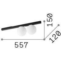 Ideallux Ideal Lux ceiling lamp Binomio brass-coloured 2flg metal glass