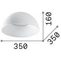 Ideallux Ideal Lux LED ceiling light Corolla-1, white, metal, 35 cm