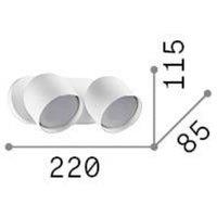 Ideallux Ideal Lux wall light Dodo, white, 2-bulb, metal 8.5 cm