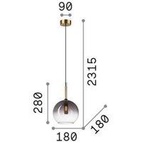 Ideallux Ideal Lux Empire Sfera pendant light, clear/smoke grey glass