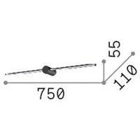 Ideallux Ideal Lux LED wall lamp Filo, black, width 75 cm, metal