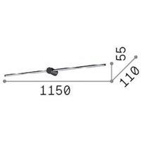 Ideallux Ideal Lux LED wall lamp Filo, brass-coloured, width 115 cm