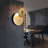 Trio Lighting LED wall light Leano, round lens, gold, indirect