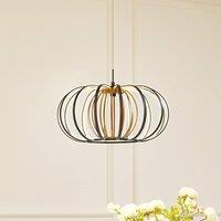 Lucande Birger LED pendant light, 39cm, black/gold