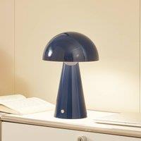 Lindby LED rechargeable table lamp Nevijo, blue, 20cm, USB, dimmable