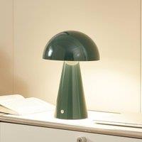 Lindby LED rechargeable table lamp Nevijo, green, 20 cm, USB, dimmable