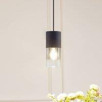 Lindby Svante pendant light, 1-bulb, black, glass, 10cm