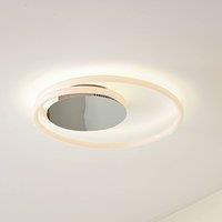 Lucande LED ceiling light Valenora, chrome/white, PC, 44 cm