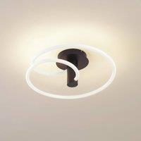 Lucande LED ceiling light Valenora, white/black, PC, 49cm