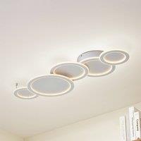 Lucande LED ceiling light Diala, white, metal, 96 cm
