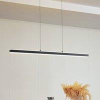 Lucande LED pendant light, Pendolo, black, aluminium, 120 cm