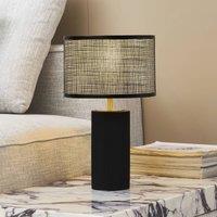 Lindby Sorscha table lamp, black, iron, 26 cm