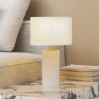 Lindby Sorscha table lamp, white, iron, 26 cm