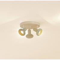 Lindby Huby downlight, 3-bulb, cream/light green, iron