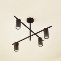 Lindby ceiling light Marilou, sand black, 4-bulb, 70cm