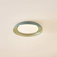Lindby LED ceiling light Florie, green, metal, 40 cm