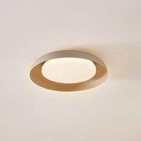 Lindby LED ceiling light Florie, beige, metal, 40 cm
