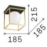 Ideallux Ideal Lux ceiling lamp Lingotto, black, opal glass, 1-bulb