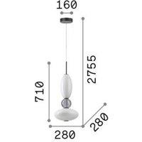 Ideallux Ideal Lux LED pendant light Lumiere-1, opal/grey glass