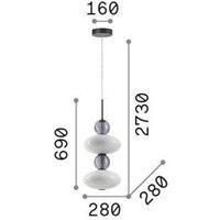 Ideallux Ideal Lux LED pendant light Lumiere-2, opal/grey glass