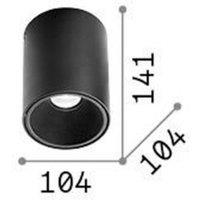 Ideallux Ideal Lux LED downlight Nitro Round, black, height 14.2 cm