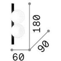 Ideallux Ideal Lux LED wall lamp Ping Pong brass 2-bulb opal glass