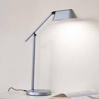 Lindby LED table lamp Thies, grey, ABS, height 78cm, dimmable