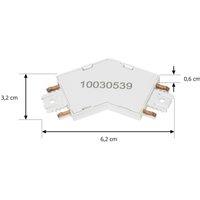 Lindby connector Lumaro, white, 135, plastic