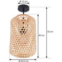Lucande ceiling light Jorick, 1-bulb, 24.5 cm, bamboo