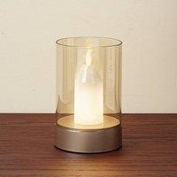 Lindby LED table lamp Lumana, amber, glass, dimmable