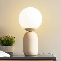 Lindby table lamp Lennes, beige, glass, 20 cm