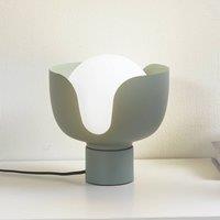 Lindby table lamp Fiora, green, glass, metal, 20 cm