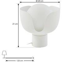 Lindby table lamp Fiora, beige, glass, metal, 20 cm