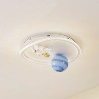 Lindby LED ceiling light Kosmo, 40 cm, white, metal, Earth