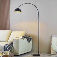Lindby Tonka floor lamp, black/gold, metal, 25 cm