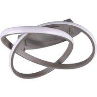 Reality Leuchten LED ceiling lamp Course, matt nickel, 3,000 K, 45 cm