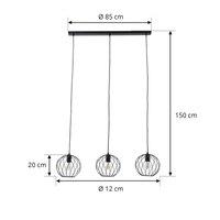 Lindby Danika pendant light, 105 cm long, black, metal