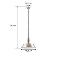 Lindby Laylan pendant light, nickel/white, 36 cm, metal