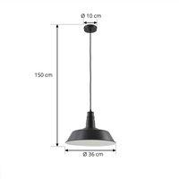 Lindby Laylan pendant light, black/white, 36 cm, metal
